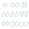9Pairs 9 Style 304 Stainless Steel Geometric Hoop Earrings STAS-FW0001-21-1