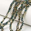 Electroplate Transparent Glass Beads Strands EGLA-A034-T6mm-O10-1