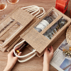 Jute Wine Storage Drawstring Pouches with PVC Clear Window ABAG-WH0035-052B-3