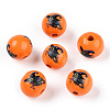 Halloween Theme Wood European Beads WOOD-N016-04H-1