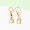 Brass Micro Pave Cubic Zirconia Hoop Earrings EJEW-A149-04A-G-2