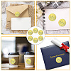 12 Sheets Self Adhesive Gold Foil Embossed Stickers DIY-WH0451-020-4