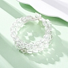 Natural Quartz Crystal Round Beaded Multi-strand Bracelets for Men Women BJEW-G743-02C-2