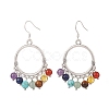 Natural & Synthetic Mixed Gemstone Chandelier Earrings EJEW-TA00105-1