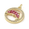 Brass Micro Pave Clear Cubic Zirconia Pendants KK-Q813-05G-3