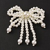 Handmade Imitation Pearl Beaded Bowknot Ornament Accessories DIY-WH0304-367-1