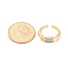 Brass Micro Pave Clear Cubic Zirconia Cuff Finger Rings for Women RJEW-C116-03G-5
