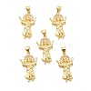 Rack Plating Brass Micro Pave Cubic Zirconia Pendants KK-K270-34G-2