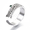 Brass Micro Pave Clear Cubic Zirconia Cuff Rings RJEW-S045-021P-NR-1