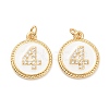 Brass Micro Pave Clear Cubic Zirconia Charms ZIRC-J040-44G-04-2