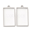 Non-Tarnish 304 Stainless Steel Open Back Bezel Rectangle Pendants STAS-Z040-06A-P-2