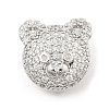 Brass Micro Pave Cubic Zirconia Slide Charms ZIRC-I068-04P-A-1