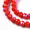 Electroplate Opaque Solid Color Glass Beads Strands EGLA-A034-P4mm-L24-3