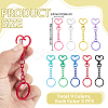 45Pcs 9 Colors Heart Alloy Baking Paint Swivel Clasps and Iron Rings KEYC-GA00015-2