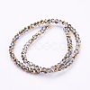 Half Plated Faceted Rondelle Electroplate Glass Beads Strands X-EGLA-D020-3x2mm-14-2