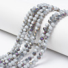 Electroplate Opaque Glass Beads Strands EGLA-A034-P4mm-F10-1