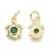 Brass Micro Pave Cubic Zirconia Pendants KK-P187-12E-G-2