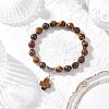 Natural Tiger Eye Cross Charm Bracelets BJEW-JB12259-03-1
