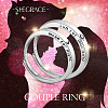 SHEGRACE Rhodium Plated 925 Sterling Silver Adjustable Couple Rings JR712A-3