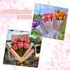 9Pcs 3 Colors Polyester with Iron Wire Artificial Tulip Flower AJEW-SC0031-42A-6