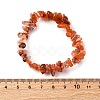 Unisex Chip Natural Carnelian/Red Agate Beaded Stretch Bracelets BJEW-S143-01-5