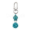 Synthetic Turquoise Beaded Round & Sea Turtle Pendant Decorations HJEW-JM03101-02-2