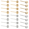 40Pcs 2 Colors Rack Plating Brass Stud Earring Findings KK-PH0004-80-1