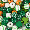 80Pcs 8 Styles Printed Wood European Beads WOOD-TA0002-98-4
