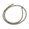 Rondelle Natural Pyrite Beads Strands G-I126-12-6x4mm-2