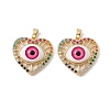 Brass Micro Pave Cubic Zirconia Pendants KK-E068-VC047-2
