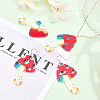 24Pcs 4 Styles Opaque Printed Acrylic Big Pendants MACR-CA0001-37-4