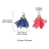 10Pcs 10 Colors Chiffon Pendants FIND-YW0003-09-3