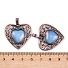 Synthetic Opalite Peach Love Heart Pendants G-G158-01-10-3