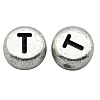 Silver Color Plated Acrylic Horizontal Hole Letter Beads MACR-PB43C9070-T-1