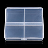 Rectangle Transparent Plastic Bead Containers CON-N013-02-1
