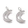 Brass Micro Pave Clear Cubic Zirconia Pendants ZIRC-Z008-24P-1
