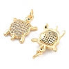 Brass Pave Clear Cubic Zirconia Pendants KK-U009-12E-G-2