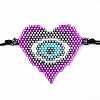 Glass Seed Braided Bead Bracelet with Double Tassel BJEW-A121-26A-3