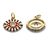 Brass Cubic Zirconia Pendants ZIRC-O044-03D-G-2