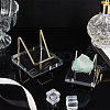 Square Clear Acrylic Base Stainless Steel Arm Mineral Specimens Display Easel Stands ODIS-WH0043-27P-5