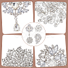 4Pcs 4 Style Rhinestone Flower Brooch Pins JEWB-AN0001-04-3