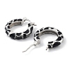 Ring Rack Plating Brass Enamel Hoop Earrings for Women KK-Z038-10P-2