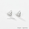 Anti-Tarnish Diamond Shaped Rhodium Plated 925 Sterling Silver Stud Earrings for Women CC0572-1-4