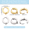 16Pcs 2 Colors 304 Stainless Steel Huggie Hoop Earrings Findings STAS-BBC0009-68C-2