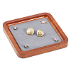 Square Wood Jewelry Storage Tray with Microfiber Fabric Mat Inside ODIS-WH0030-37B-03-1