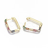 Brass Micro Pave Cubic Zirconia Huggie Hoop Earrings EJEW-S208-124-NF-4