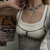 Star Brass & Alloy Crystal Rhinestone Tassel Choker Necklaces FS-WGAD64A-01-3