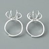 Adjustable Brass Finger Ring Components KK-WH0044-99-2