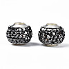 Handmade Polymer Clay Rhinestone European Beads RB-N053-001-04-2