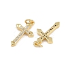 Brass Micro Pave Cubic Zirconia Pendants ZIRC-P060-21G-1-3